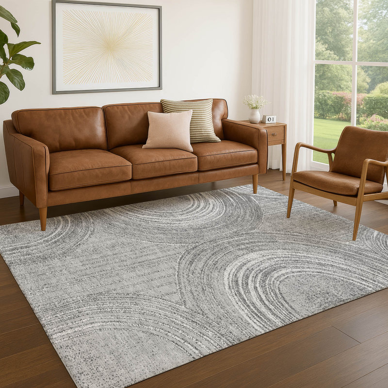 Tapis géométrique intérieur / extérieur lavable à la machine Kendricks ACN2380, Rectangle 5 pi x 7 pi 6 po