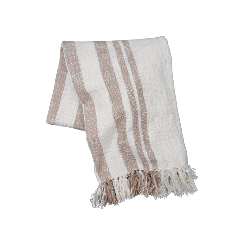 Morgan Hand Woven Throw Blanket, Tan
