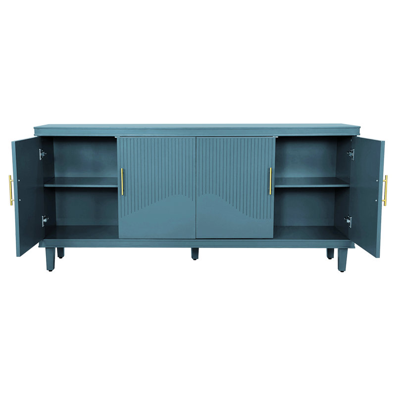 Grande armoire à 4 portes, 32.28" H x 70.07" W x 15.75" D, Vert olive
