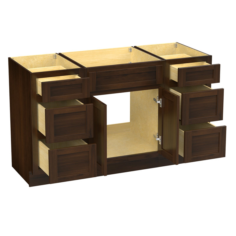 54'' Single Bathroom Vanity Base Only, Brown