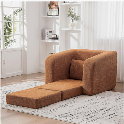 Canapé-lit simple pliable de 40 pouces avec accoudoirs et dossier, matelas convertible en chenille pour un confort polyvalent et une efficacité d'espace