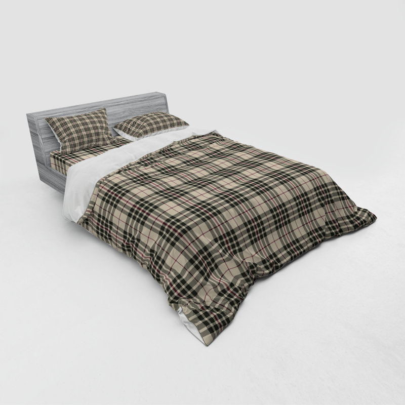 Farmhouse / Country Plaid Duvet Cover, Queen Duvet Cover + 3 Additional Pieces