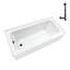 Baignoire en alcôve en acrylique blanc brillant avec drain externe 60 po x 30 po Streamline-101700366