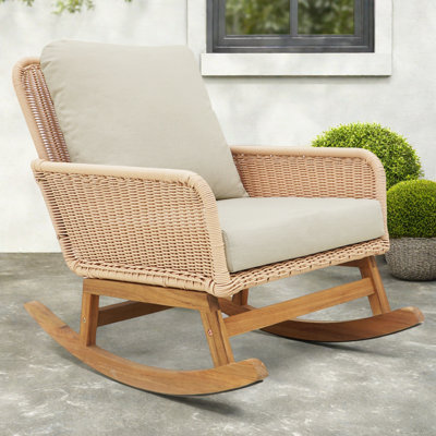 Contemporary Minimalist Wicker Rocking Chair