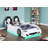 Anajia Wood Twin LED Race Car Bed White-98438997