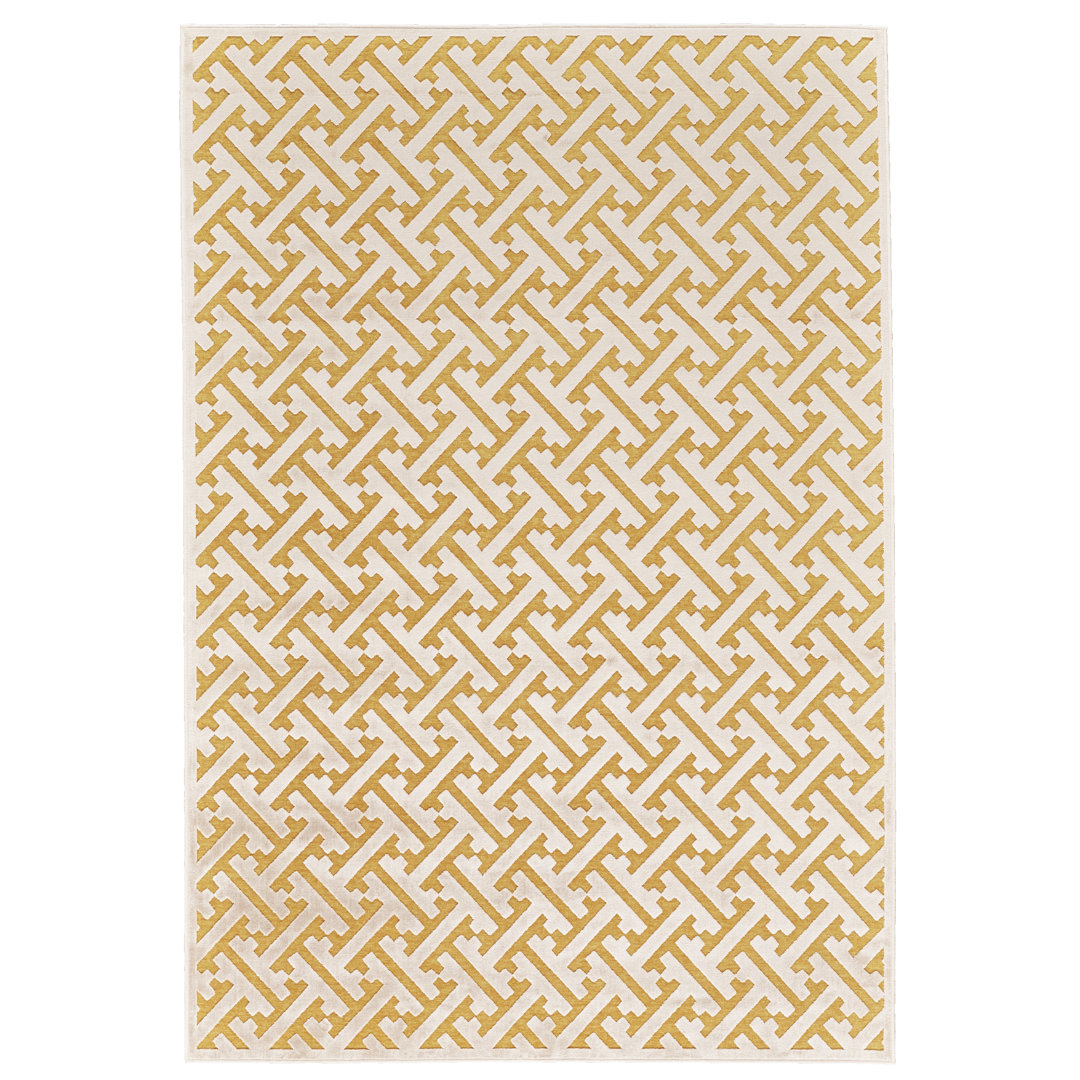 Barbatti Geometric Yellow Area Rug Mercer41 Rug 