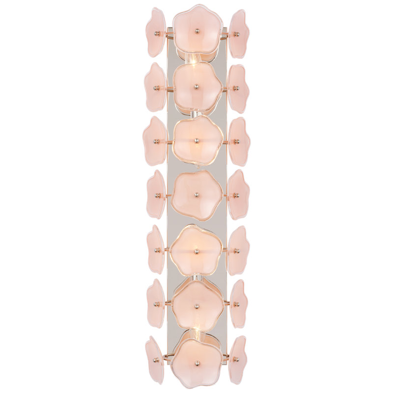 Leighton 4 - Light Flush Mounted Sconce, Polished Nickel, Blush Tinted