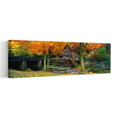 Power station in a forest Glade Creek Grist Mill Babcock State Park West Virginia USA 1 Piece Wrapped Canvas Panoramic Wall Art