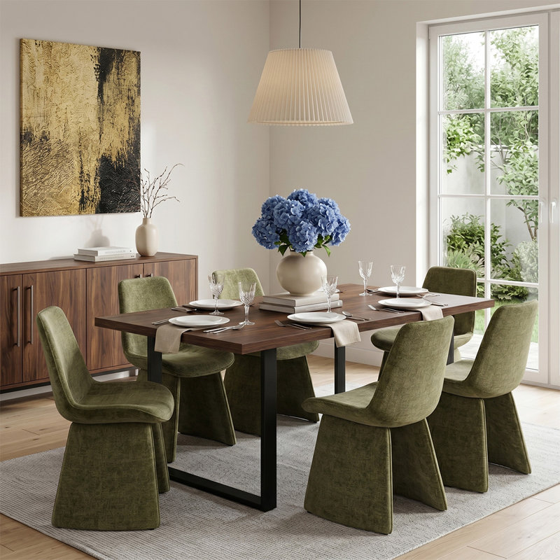 Ensemble de table de salle à manger 7 pièces pour 7 personnes, Green