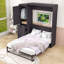 Lit escamotable en bois avec garde-robe-205150248