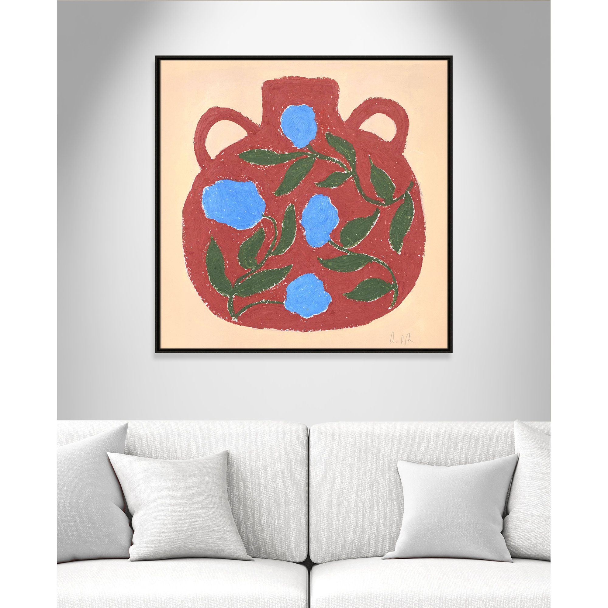 Vase No. 04 Print by Camilla Bergqvist, Espresso, 37.5" H x 37.5" W