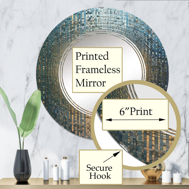 Retro Lovers Celebrating Eternal Now VI - Couple Accent Mirror, 32" x 32"
