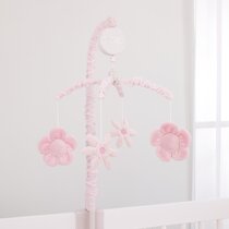 Pink Peony Baby Mobile with Crystals - Handmade Nursery Decor- Floral and  Gem Mobile - Blush Crib Mobile - Spinning Mobile - Mobile Bebe