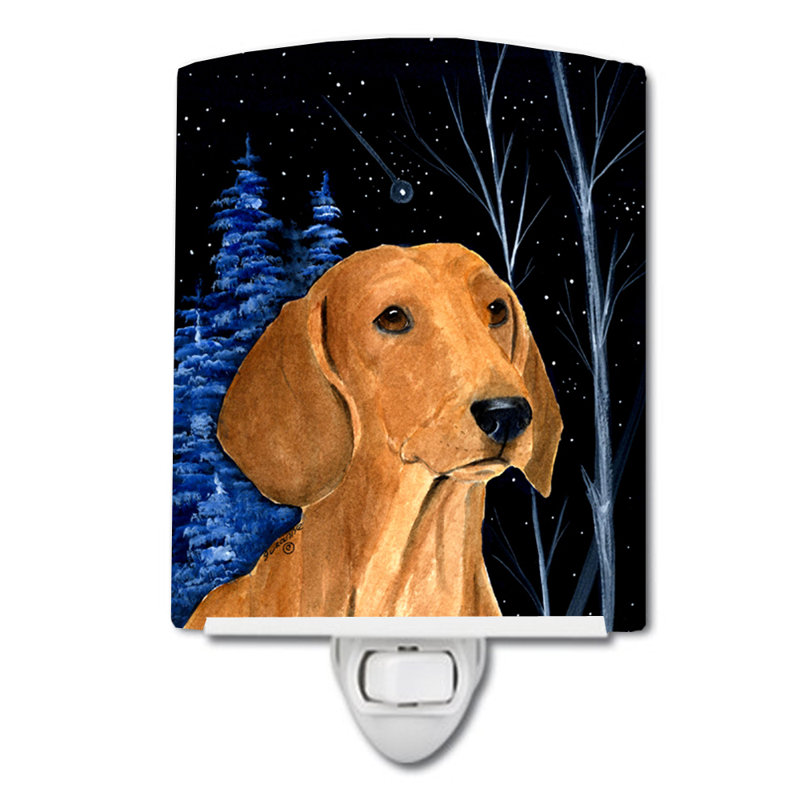 Starry Dachshund Ceramic Night Light