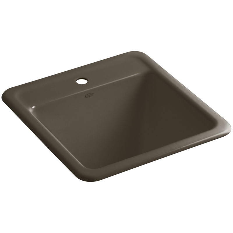 Park Falls 22" L x 21" W Service Sink, Suede, 1 hole