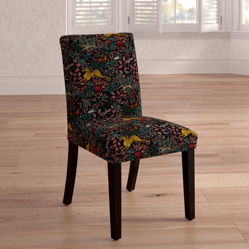 20 " H Upholstered Pine and Rubberwood Solid Wood Side Chair, Shaana Holiday Red, Ancient Stewart Red