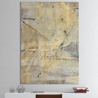 «Geometric Cream Block III», reproduction d'art sur toile tendue