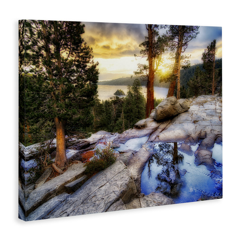 "Forest Cliff Landscape", art mural par Dennis Frates, H 24 po x l 30 po