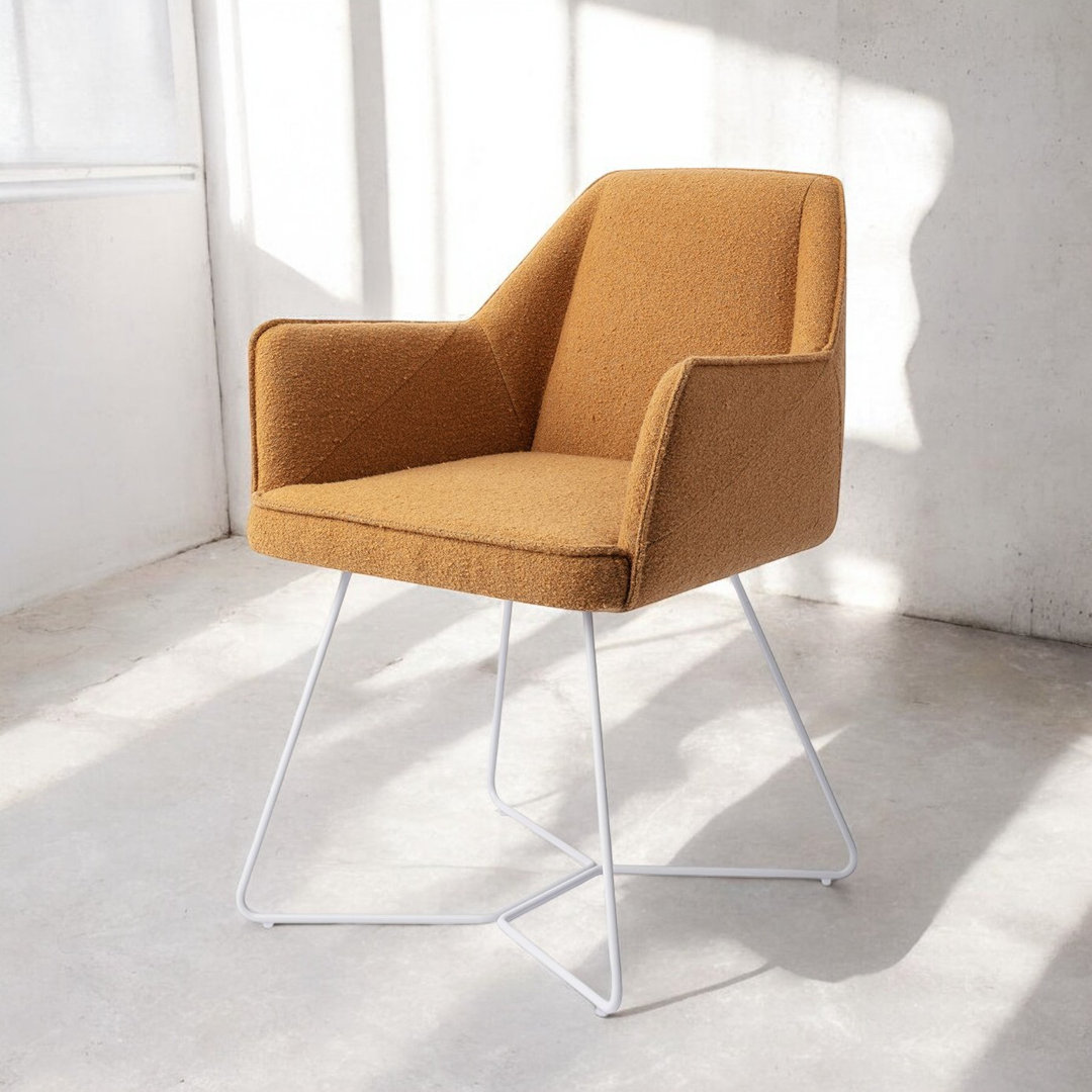 Davyen Polyester Upholstered Metal Armchair