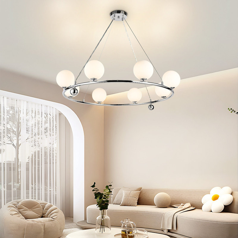 Lustre rond en cristal 35,4 "DEL, 8