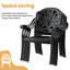 Ensemble de 6 chaises de patio empilables avec coussins brun
