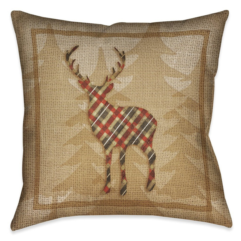 Coussin extérieur Country Cabin Deer, H 18 po x l 18 po