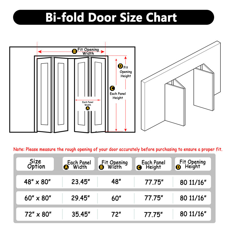 4 portes doubles pliantes en miroir fabriquées en bois, 30 po x 80 po