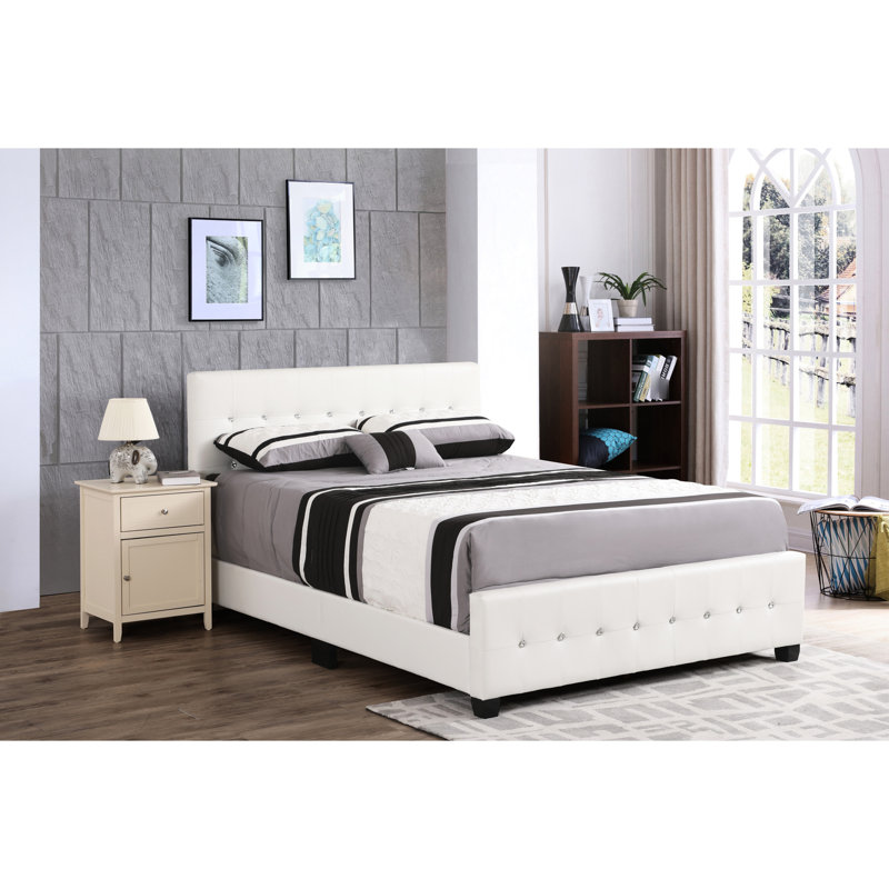 Structure de lit blanc de taille transitionnelle, pouvant accueillir un matelas, mesurant H 43 po x l 88 po x P 79 po, processus d'assemblage facile et conception complète en forme de matelas étincelant, moderne requis
