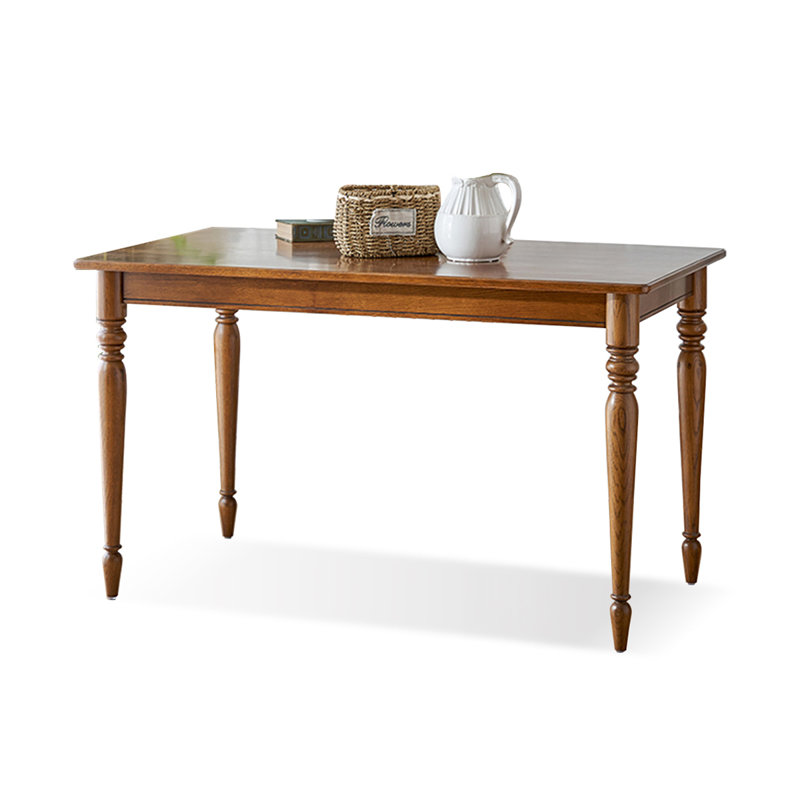 Table de salle à manger rectangulaire en bois massif, H 29,92 po x L 54,33 po x l 29,53 po, Brun