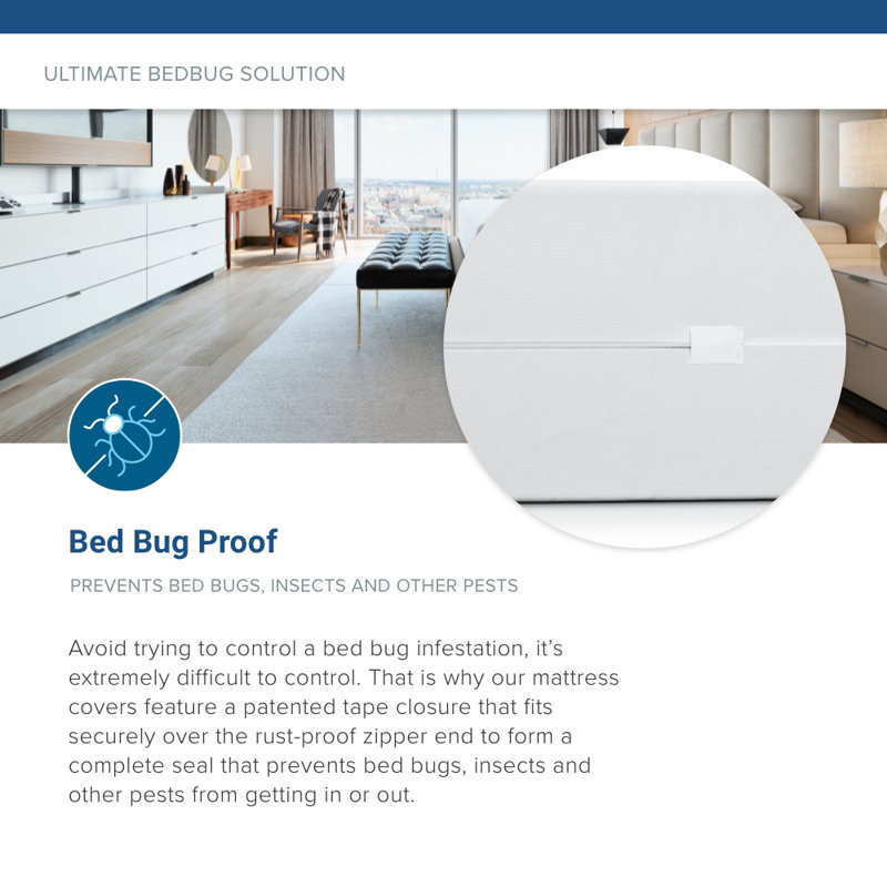 Elite Twin White Waterproof Zippered Mattress Cover