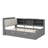 Functional Platform Bed With Pull Out Trundle Shelving Units And Storage Headboard-1077292148