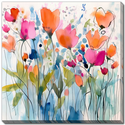«Rustic Red Floral I», art mural sur toile