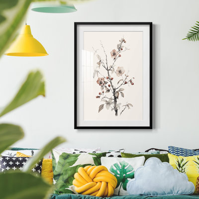 Motif floral rétro CCVVI - impression encadrée