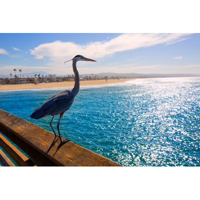 Blue Heron by LUNAMARINA - Wrapped Canvas Print