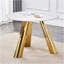 Table luxueuse en pierre frittée de 42 po: plateau durable de 0,45 po + pieds en acier de 6 po, capacité de 500 lb, surface veinée blanche / grise résistante aux taches et à la chaleur - Design minimaliste moderne-1759650463-1759650450-1759650456