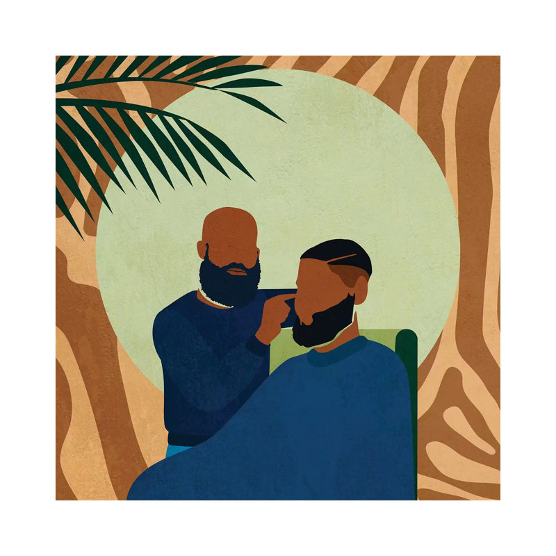 Barbershop No. 1 - impression d'art graphique, H 26 po x l 26 po x P 1,5 po, Toile tendue, Aucun mat