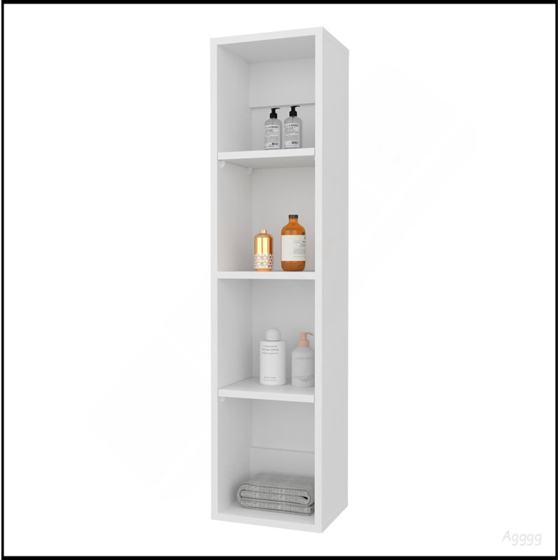 Cale Wall Cabinet, 4 Shelves, White