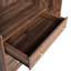 Commode brune, garde-robe ouverte avec rangement