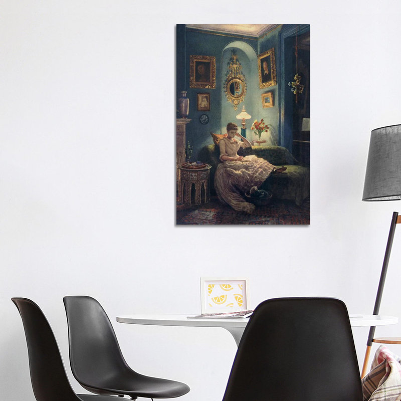 Une soirée à la maison, 1888 - Giclée sur toile tendue avec châssis, H 40 po x l 26 po