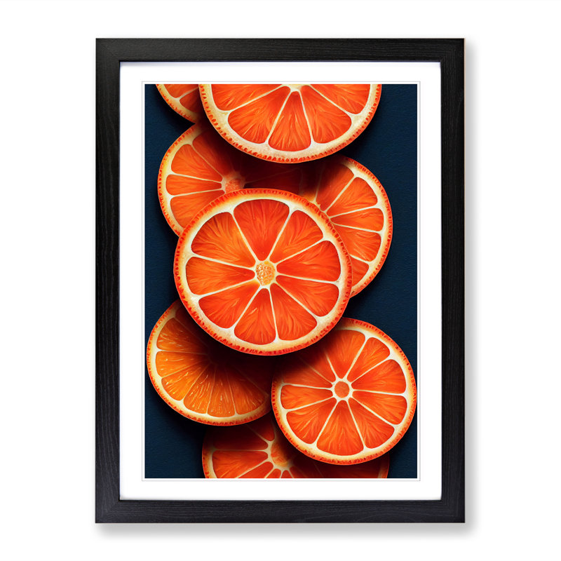 Orange Fruit - Framed Print, Black, 64cm H x 46cm W x 2cm D