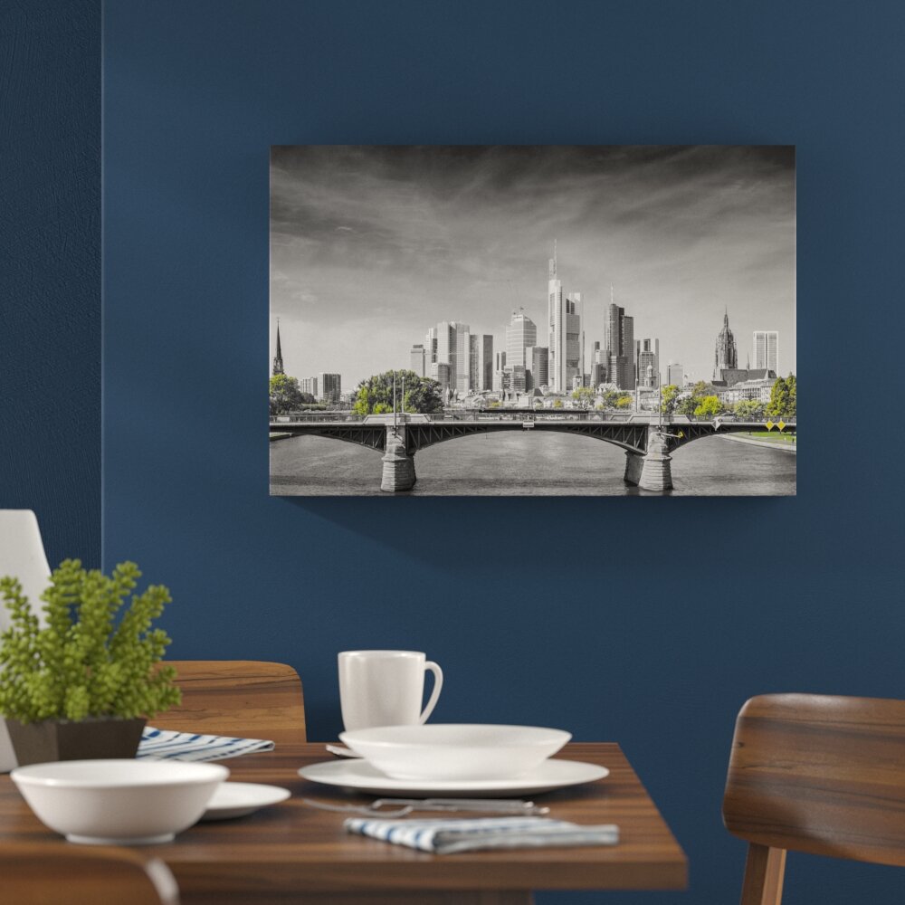 Leinwandbild „Schöne Skyline von Frankfurt am Main", Grafikdruck