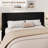 King Size Bed Frame with Wingback Headboard, Velvet Upholstered Platform Bedframe with Wood Slats, No Box Spring Needed, Easy Assembly, Black-9694141-9694139