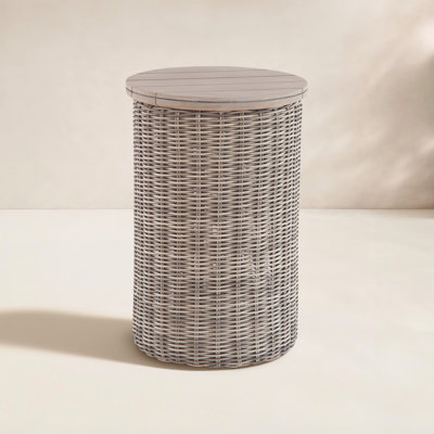Paradise Bay Round Wicker Outdoor Side Table , 16'' in. W 16'' in. D