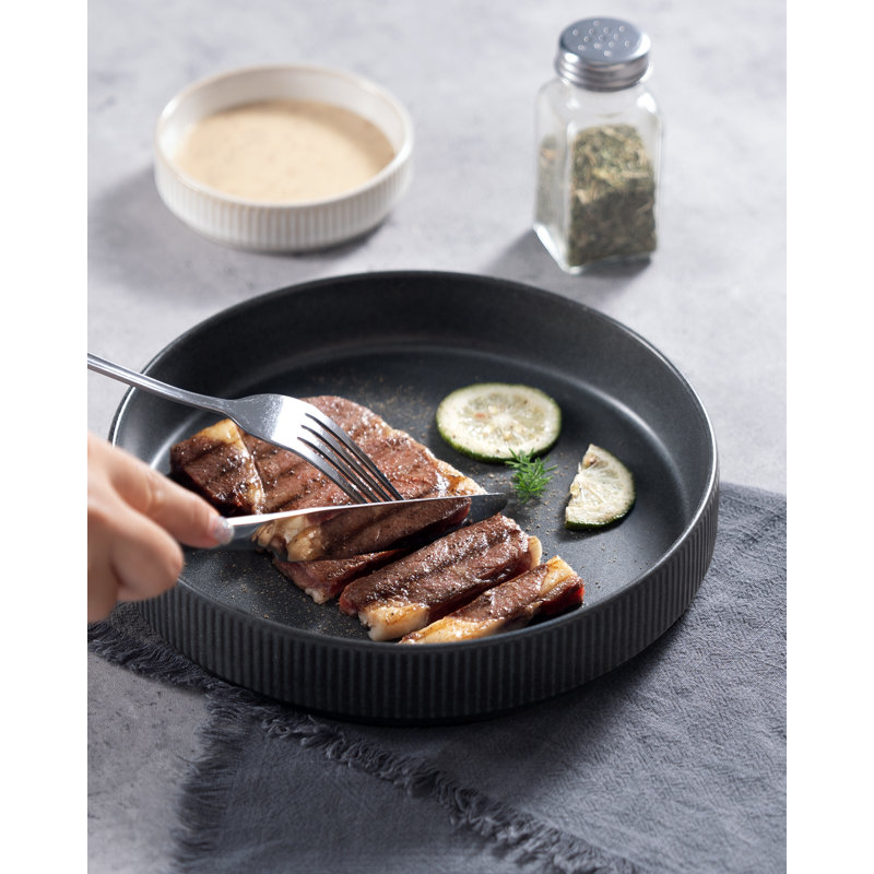 Stoneware Pasta Bowl Set (Set of 4), Matte Black