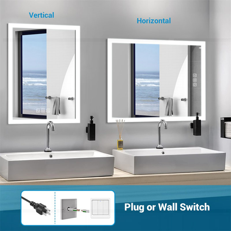 Bright LED Bathroom Mirror Front Light, 32" x 24"