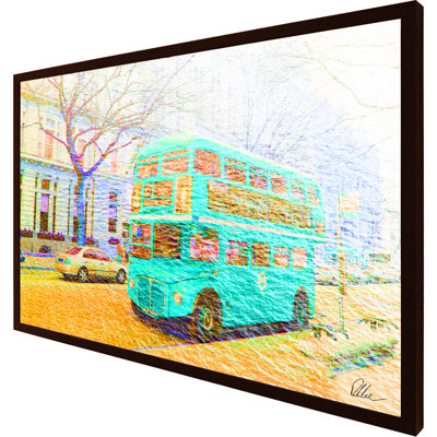 London Bus Green Front Single Picture Frame Wall Art