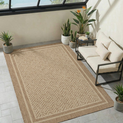 Geometric Herringbone Indoor/Outdoor Area Rug
