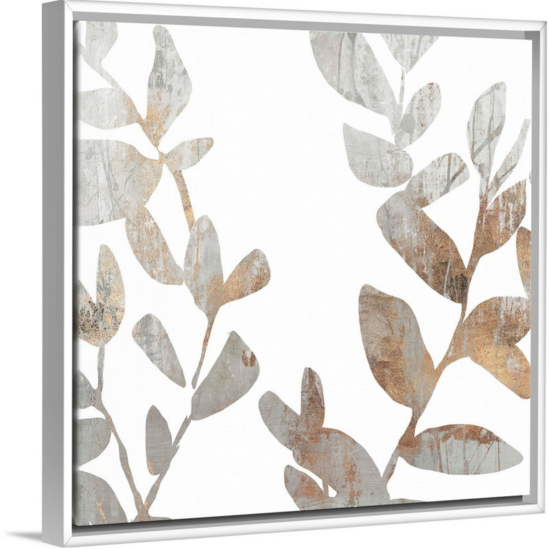 Marbre feuillage I-impression sur toile, Cadre blanc, H 18 po x l 18 po x P 1,75 po