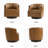 Nixmary 32" W Genuine Leather Swivel Rocker Chair -858430728