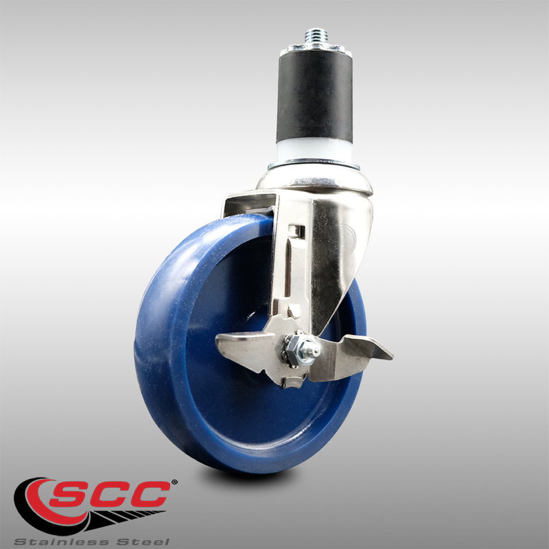 316SS Solid Polyurethane Swivel Expanding Stem Caster Brake